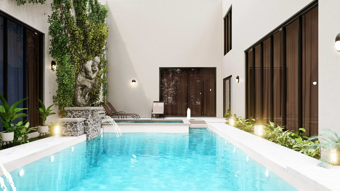 apartament modern cu piscina
